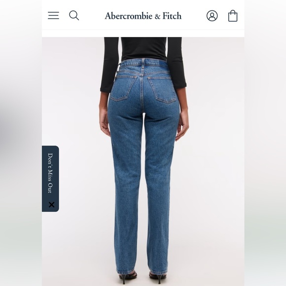 Abercrombie & Fitch Curve Love Mid Rise 90s Straight Jeans — Size 29/8 Short - Picture 2 of 11
